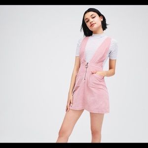 Women's V-Neck Zip Front Corduroy Mini Dress